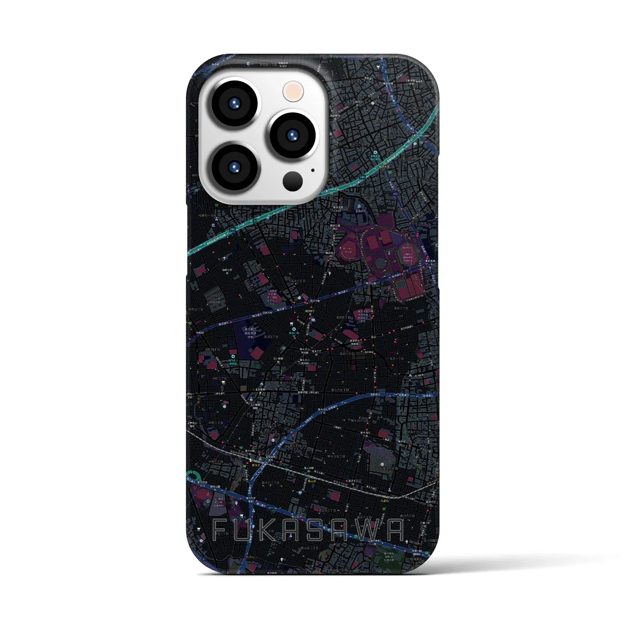 【深沢(東京都)】地図柄iPhoneケース(バックカバータイプ)