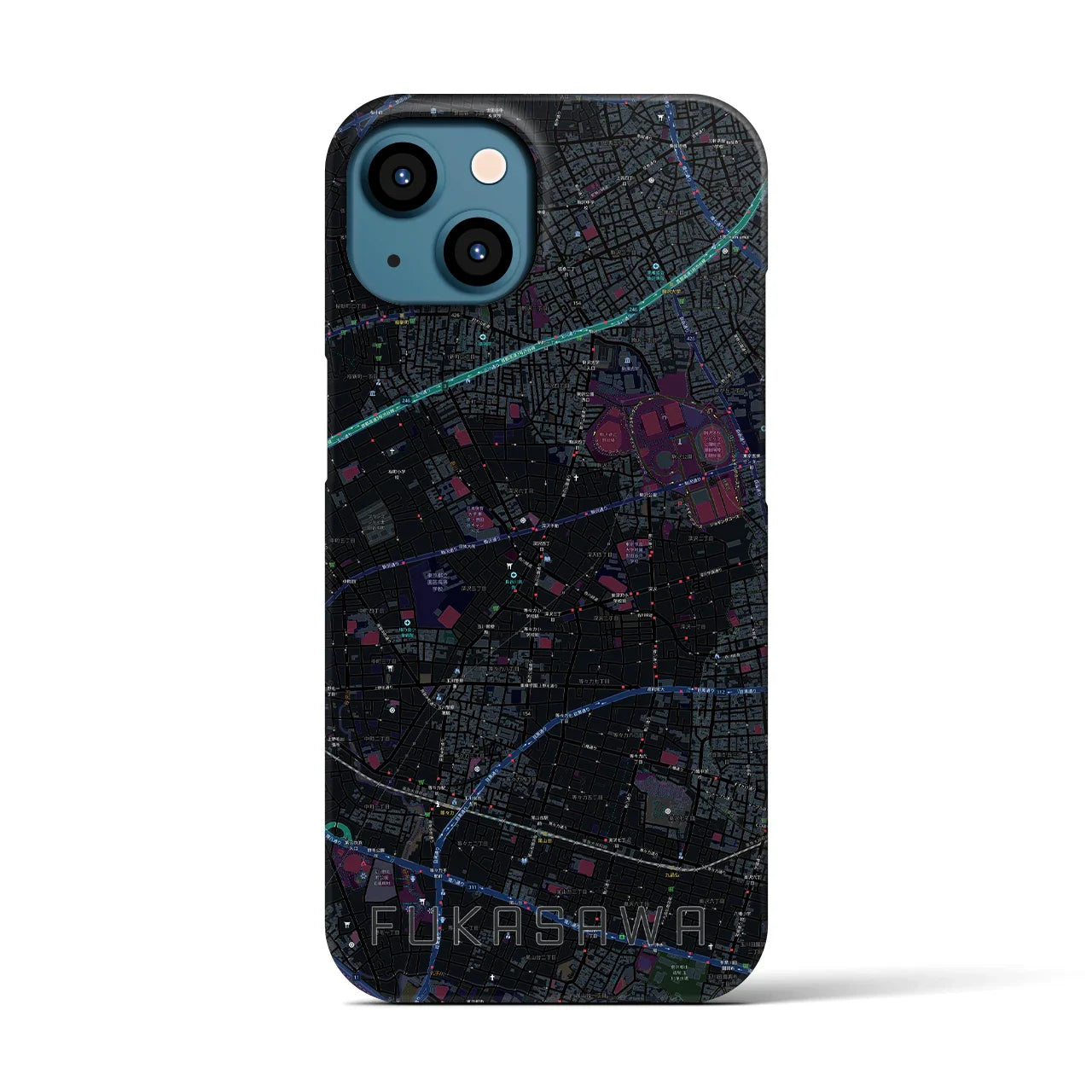 【深沢(東京都)】地図柄iPhoneケース(バックカバータイプ)