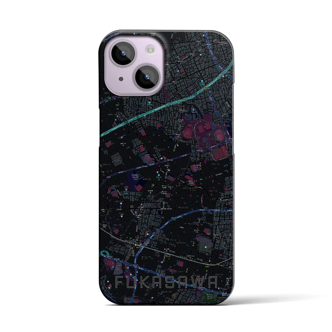 【深沢(東京都)】地図柄iPhoneケース(バックカバータイプ)