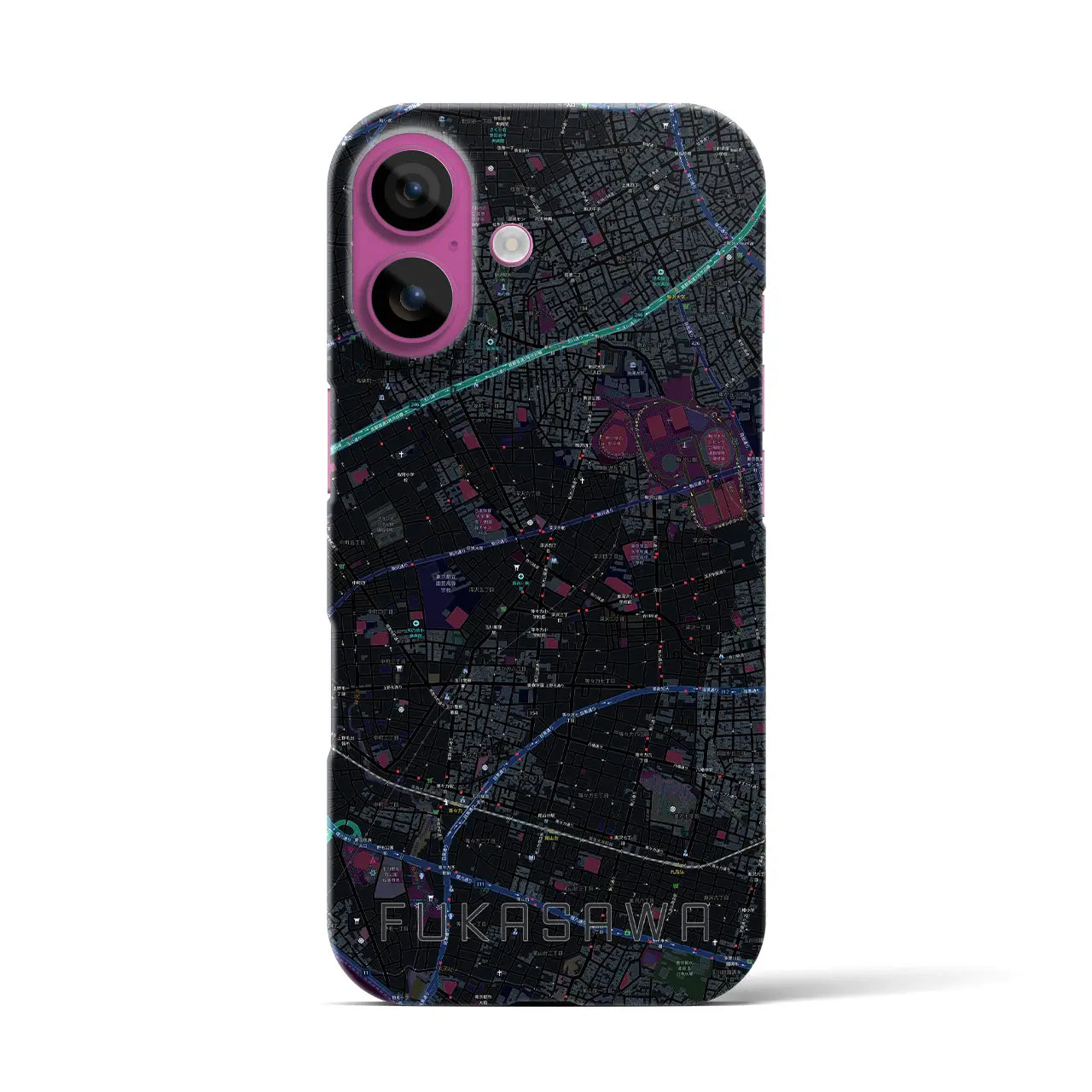 【深沢(東京都)】地図柄iPhoneケース(バックカバータイプ)