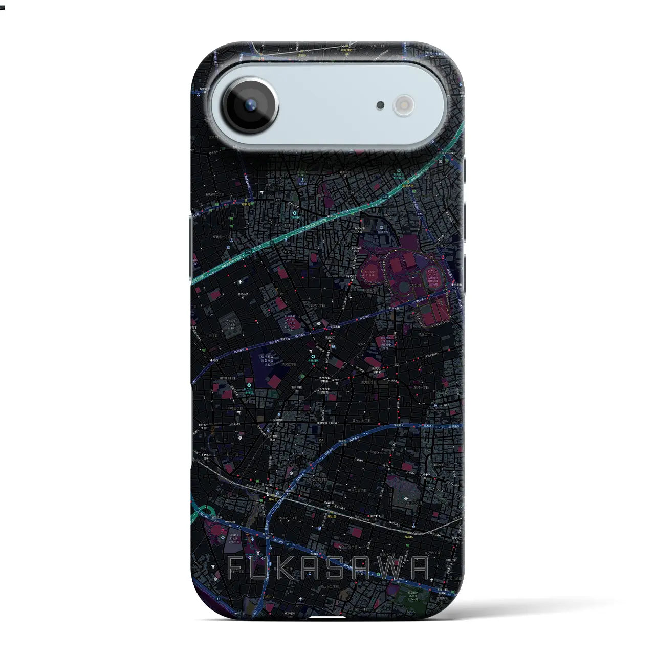 【深沢(東京都)】地図柄iPhoneケース(バックカバータイプ)