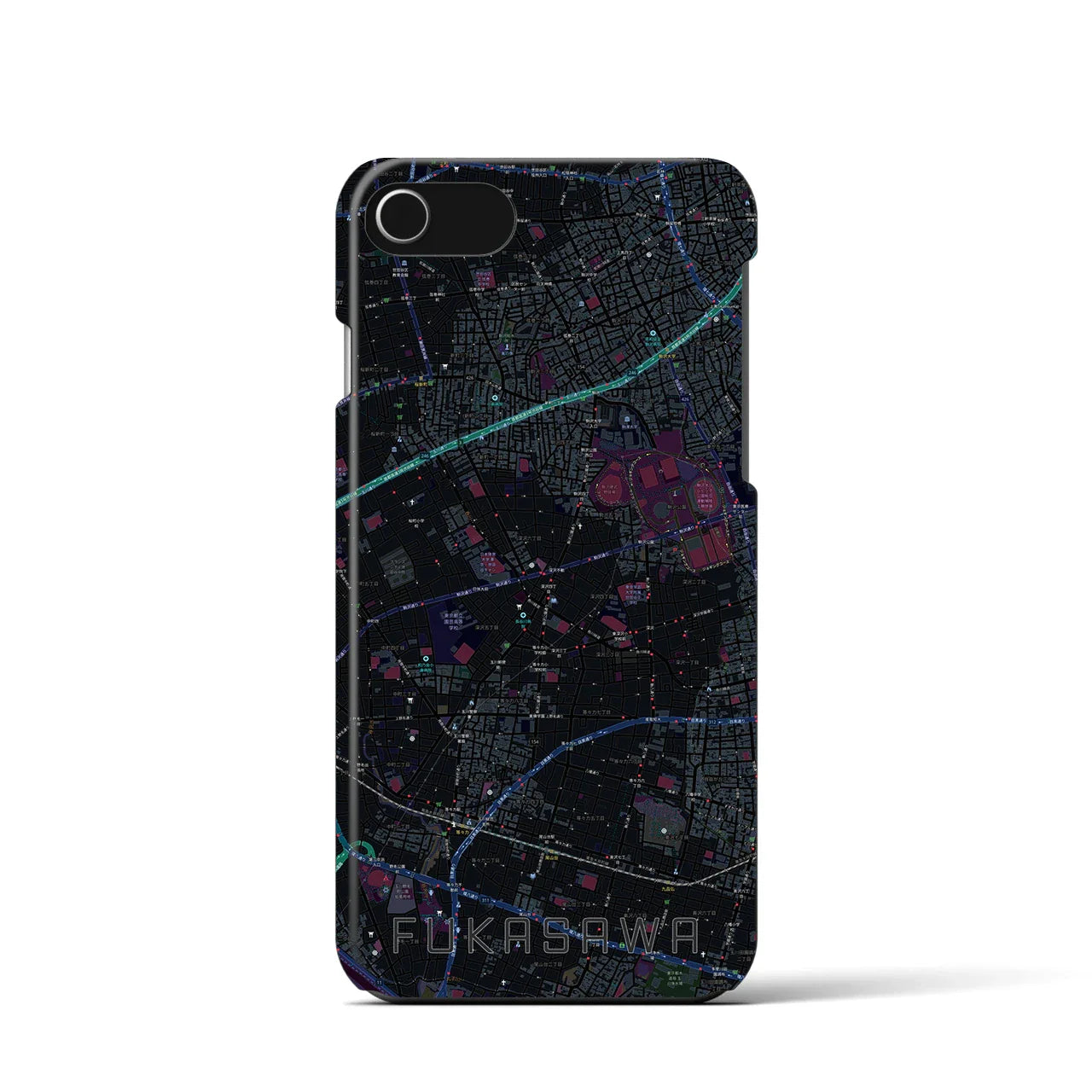 【深沢(東京都)】地図柄iPhoneケース(バックカバータイプ)
