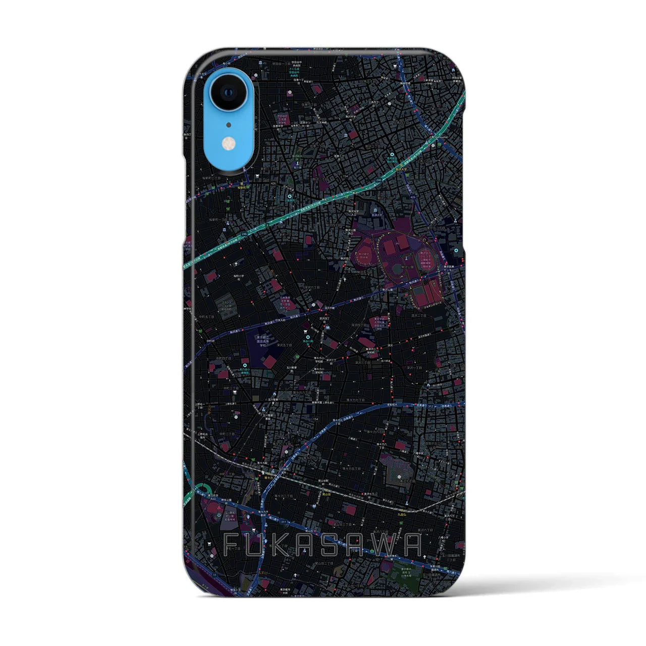 【深沢(東京都)】地図柄iPhoneケース(バックカバータイプ)