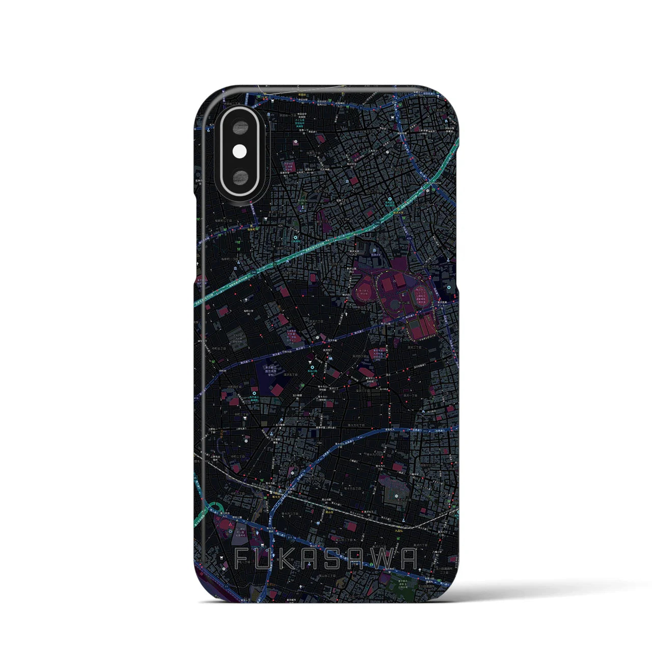【深沢(東京都)】地図柄iPhoneケース(バックカバータイプ)