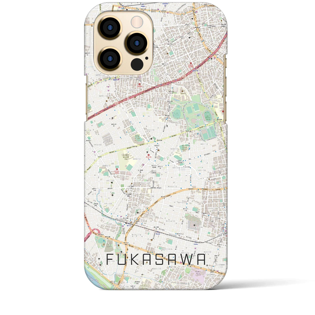 【深沢(東京都)】地図柄iPhoneケース(バックカバータイプ)