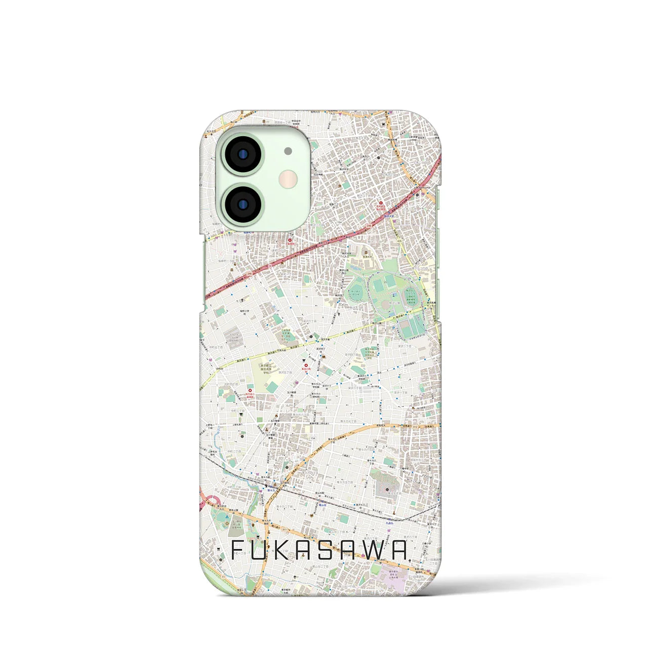 【深沢(東京都)】地図柄iPhoneケース(バックカバータイプ)