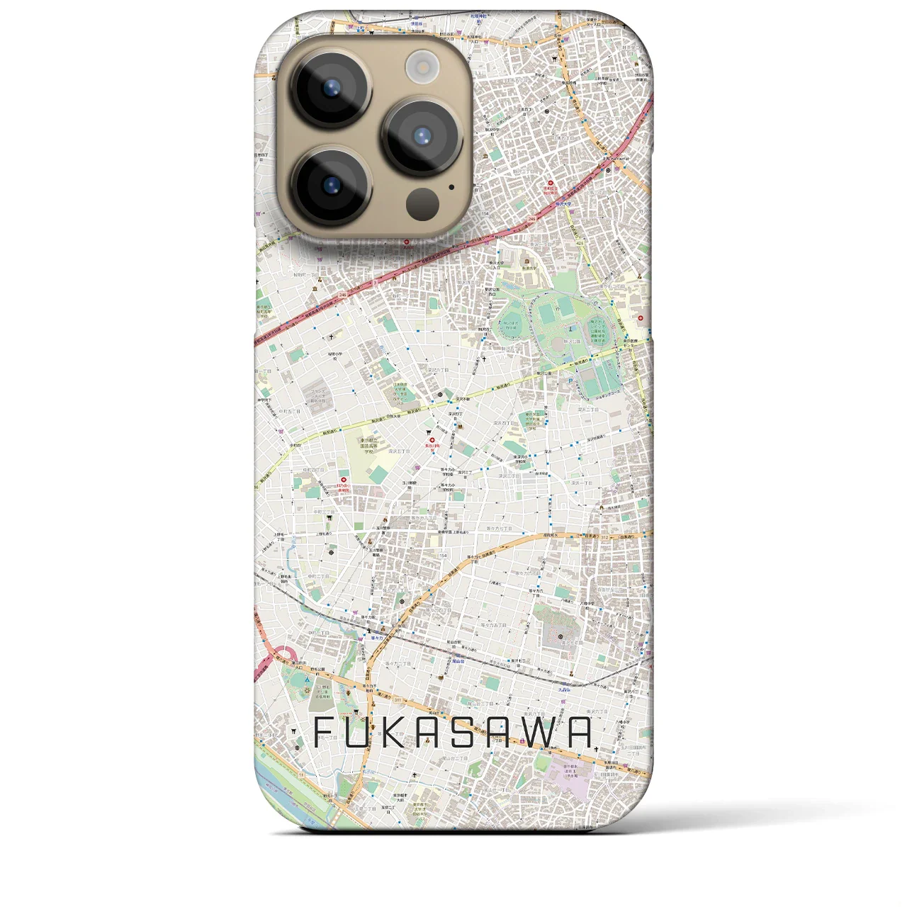 【深沢(東京都)】地図柄iPhoneケース(バックカバータイプ)