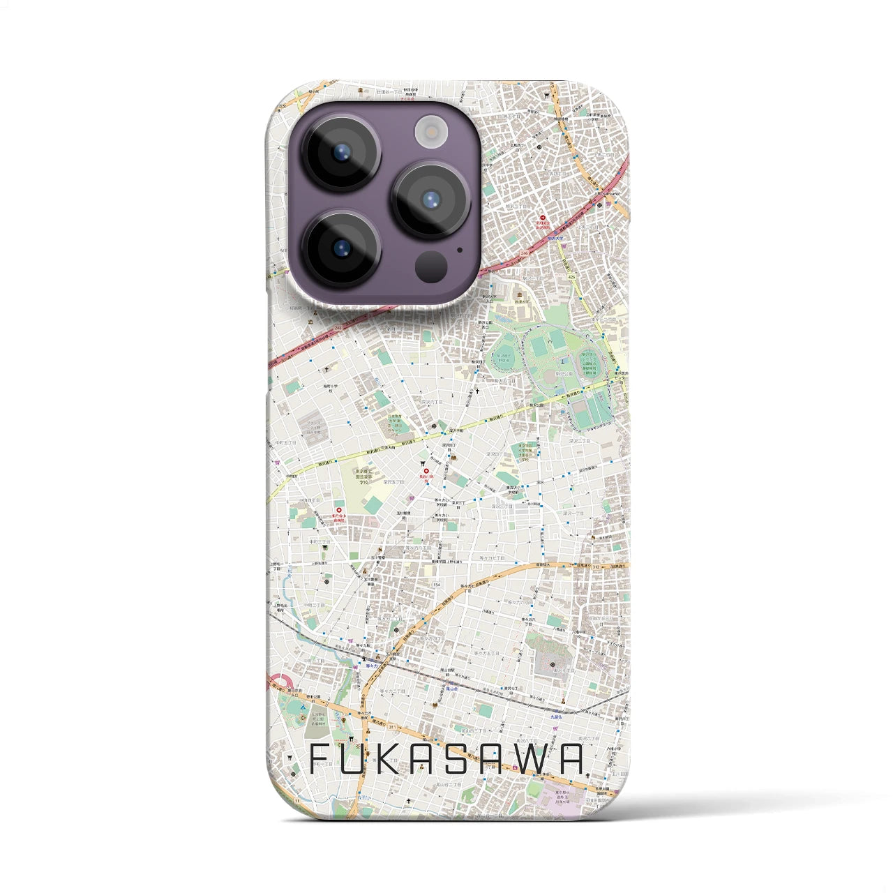 【深沢(東京都)】地図柄iPhoneケース(バックカバータイプ)