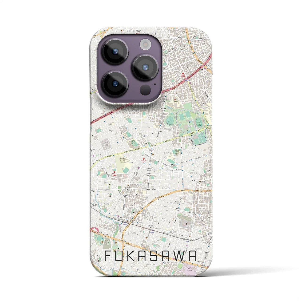 【深沢(東京都)】地図柄iPhoneケース(バックカバータイプ)