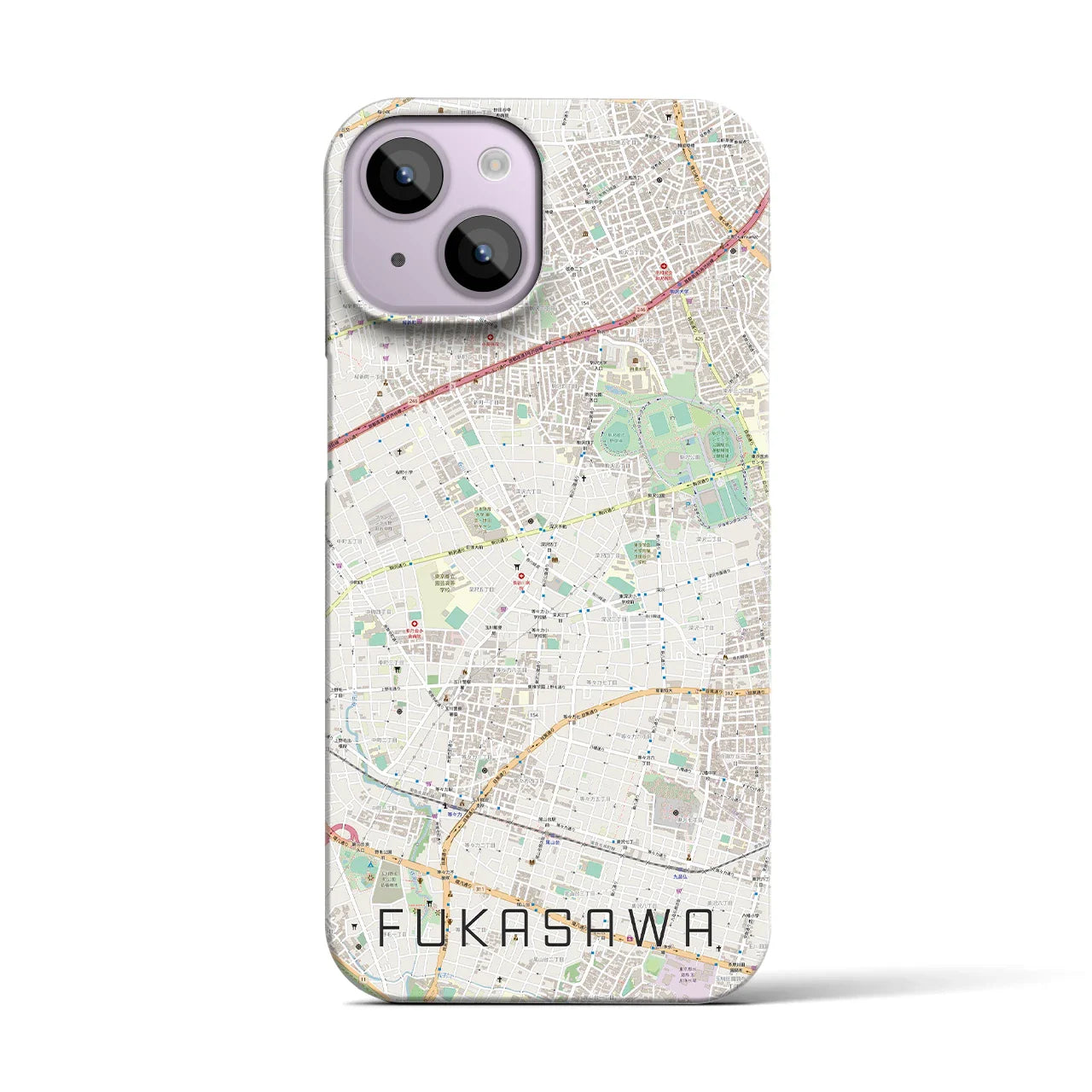 【深沢(東京都)】地図柄iPhoneケース(バックカバータイプ)