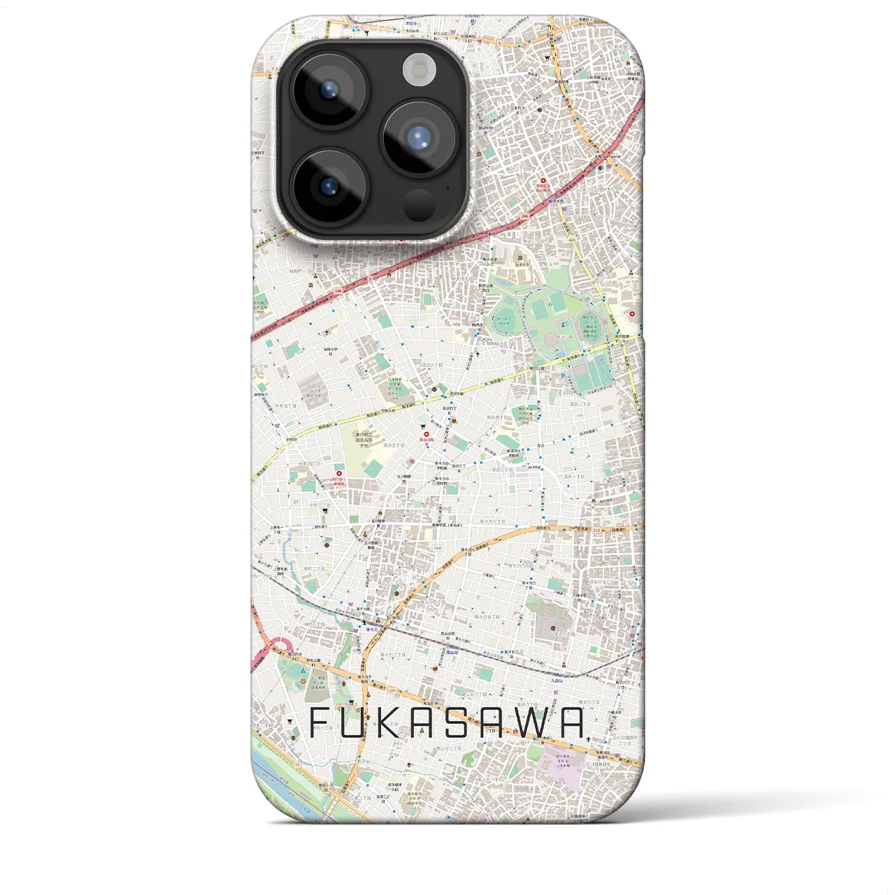 【深沢(東京都)】地図柄iPhoneケース(バックカバータイプ)