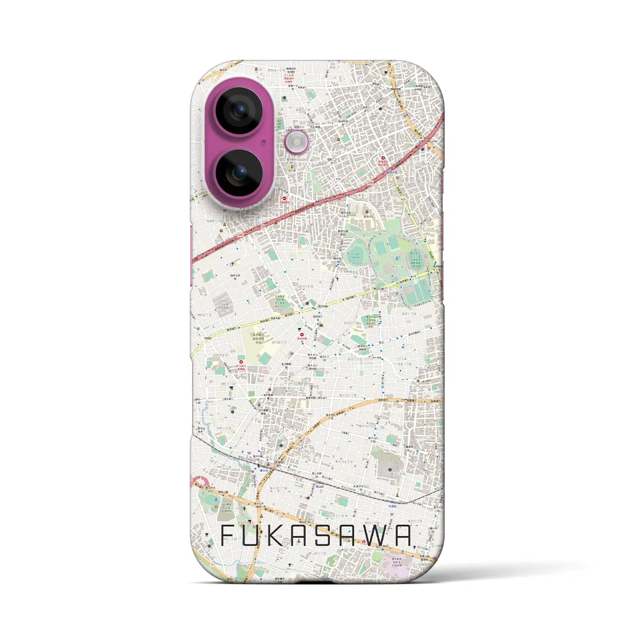 【深沢(東京都)】地図柄iPhoneケース(バックカバータイプ)