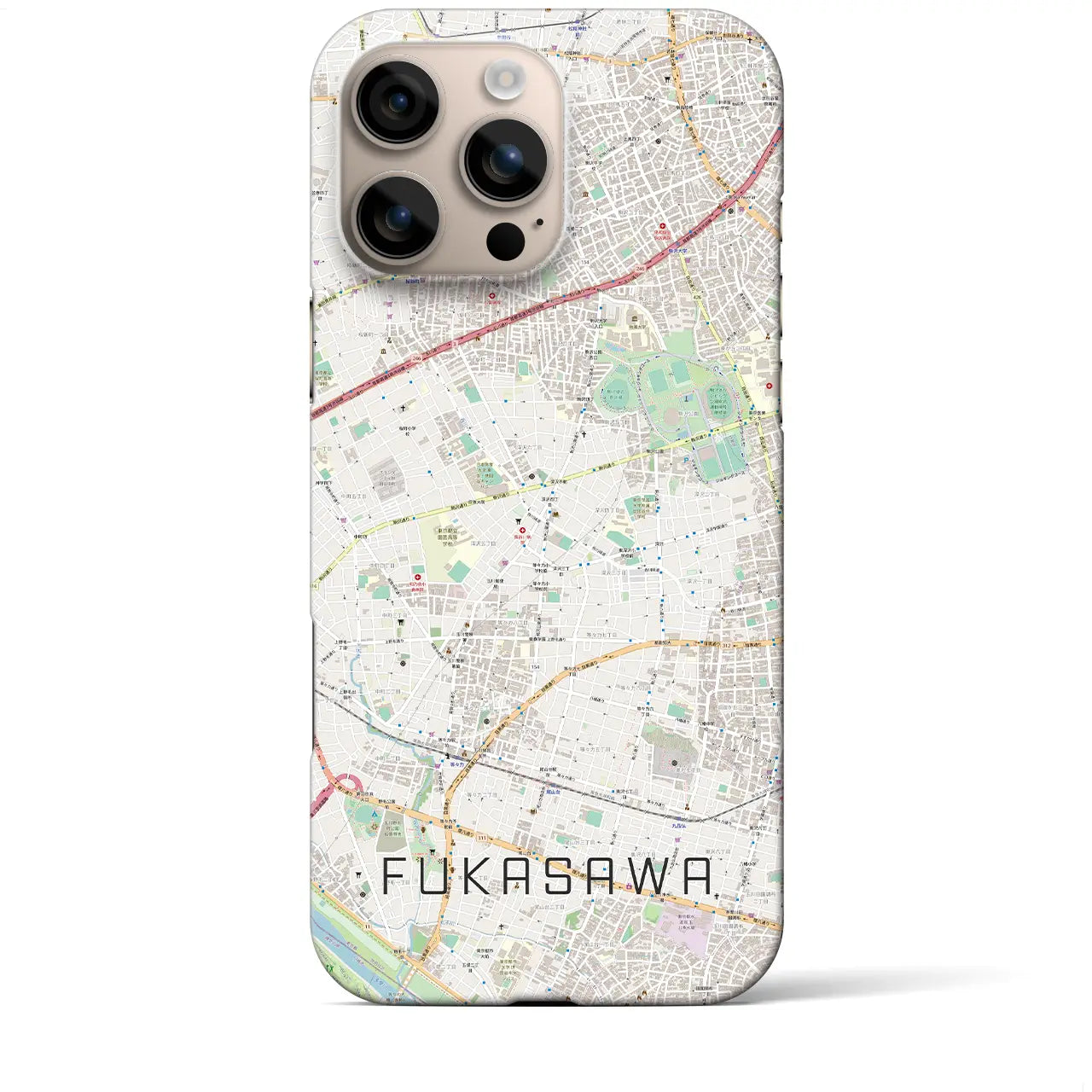【深沢(東京都)】地図柄iPhoneケース(バックカバータイプ)