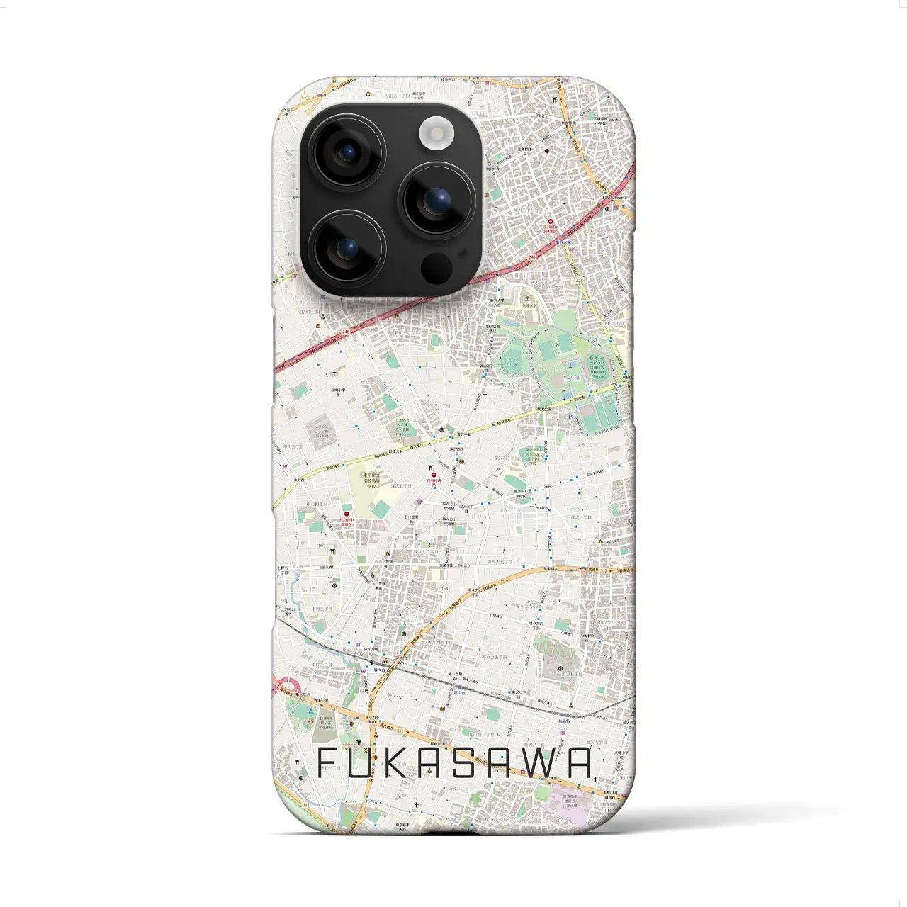 【深沢(東京都)】地図柄iPhoneケース(バックカバータイプ)