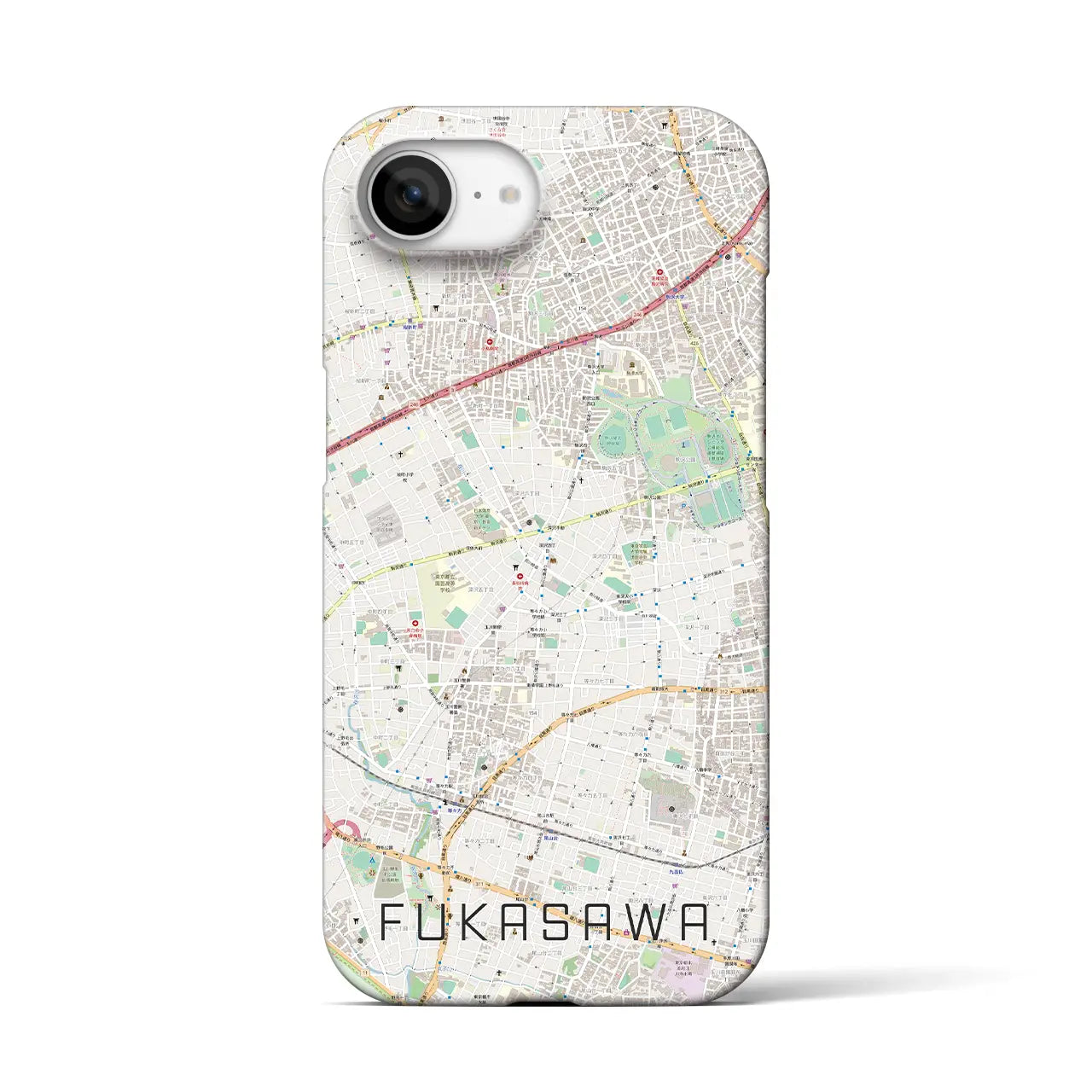 【深沢(東京都)】地図柄iPhoneケース(バックカバータイプ)
