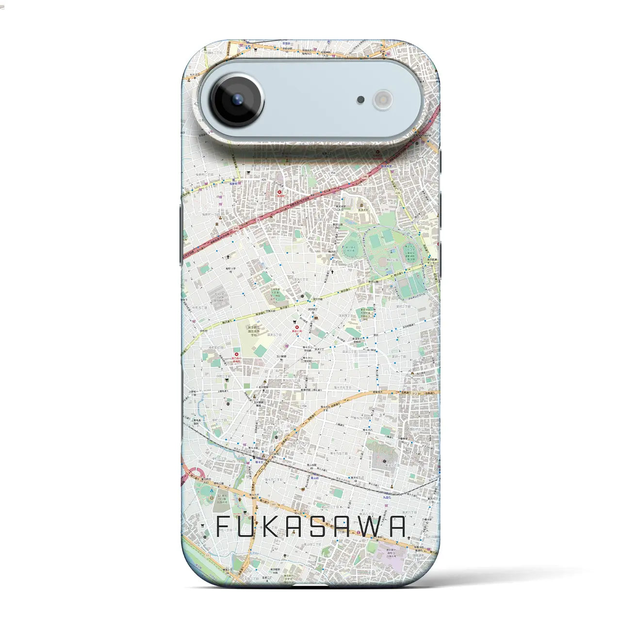 【深沢(東京都)】地図柄iPhoneケース(バックカバータイプ)ナチュラル・iPhone 17 Pro Max 用