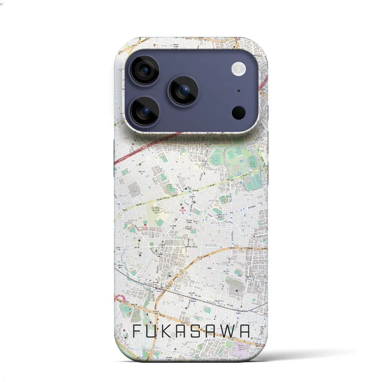 【深沢(東京都)】地図柄iPhoneケース(バックカバータイプ)