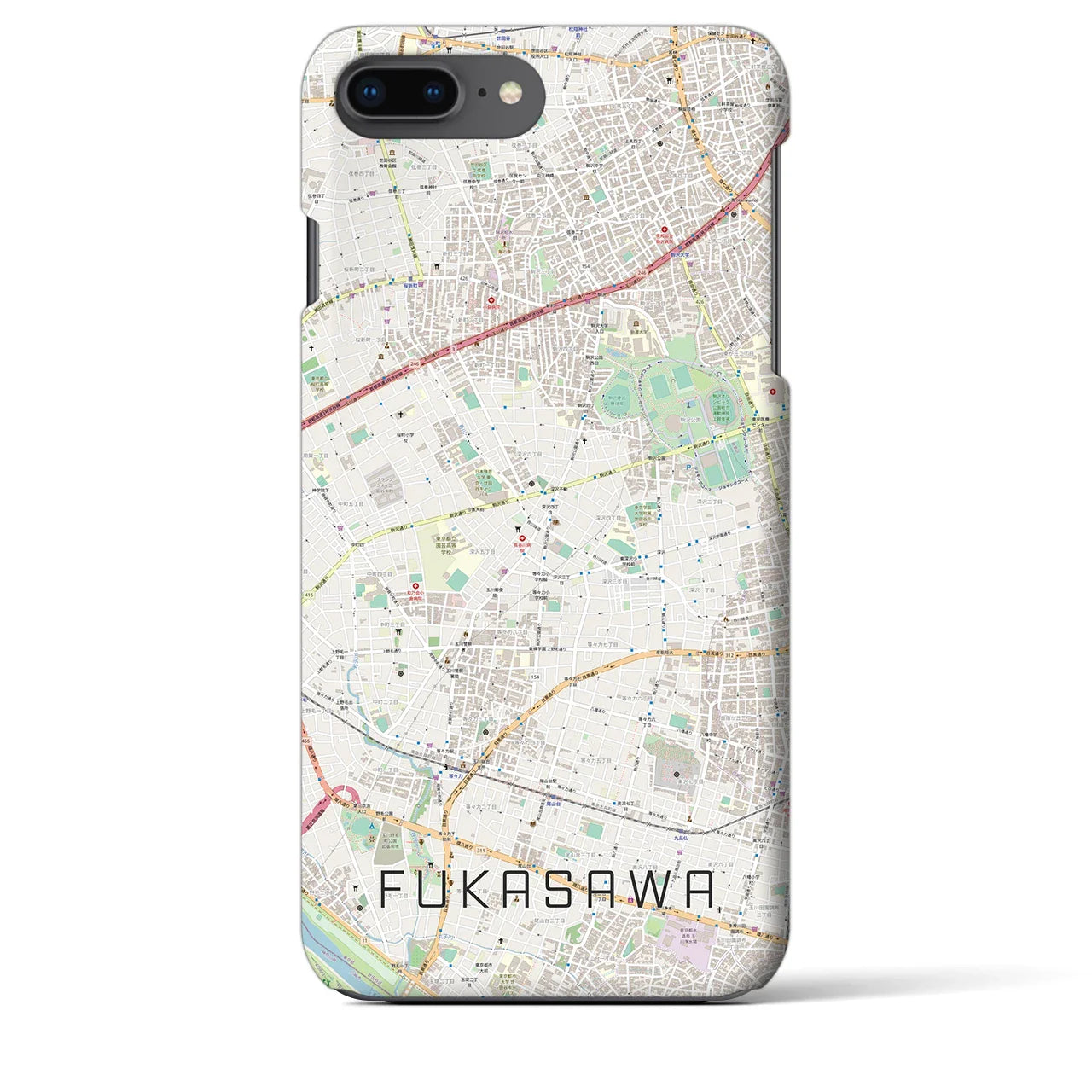 【深沢(東京都)】地図柄iPhoneケース(バックカバータイプ)