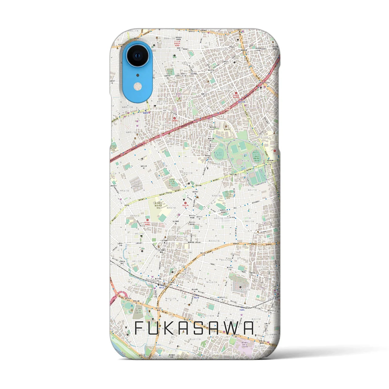 【深沢(東京都)】地図柄iPhoneケース(バックカバータイプ)