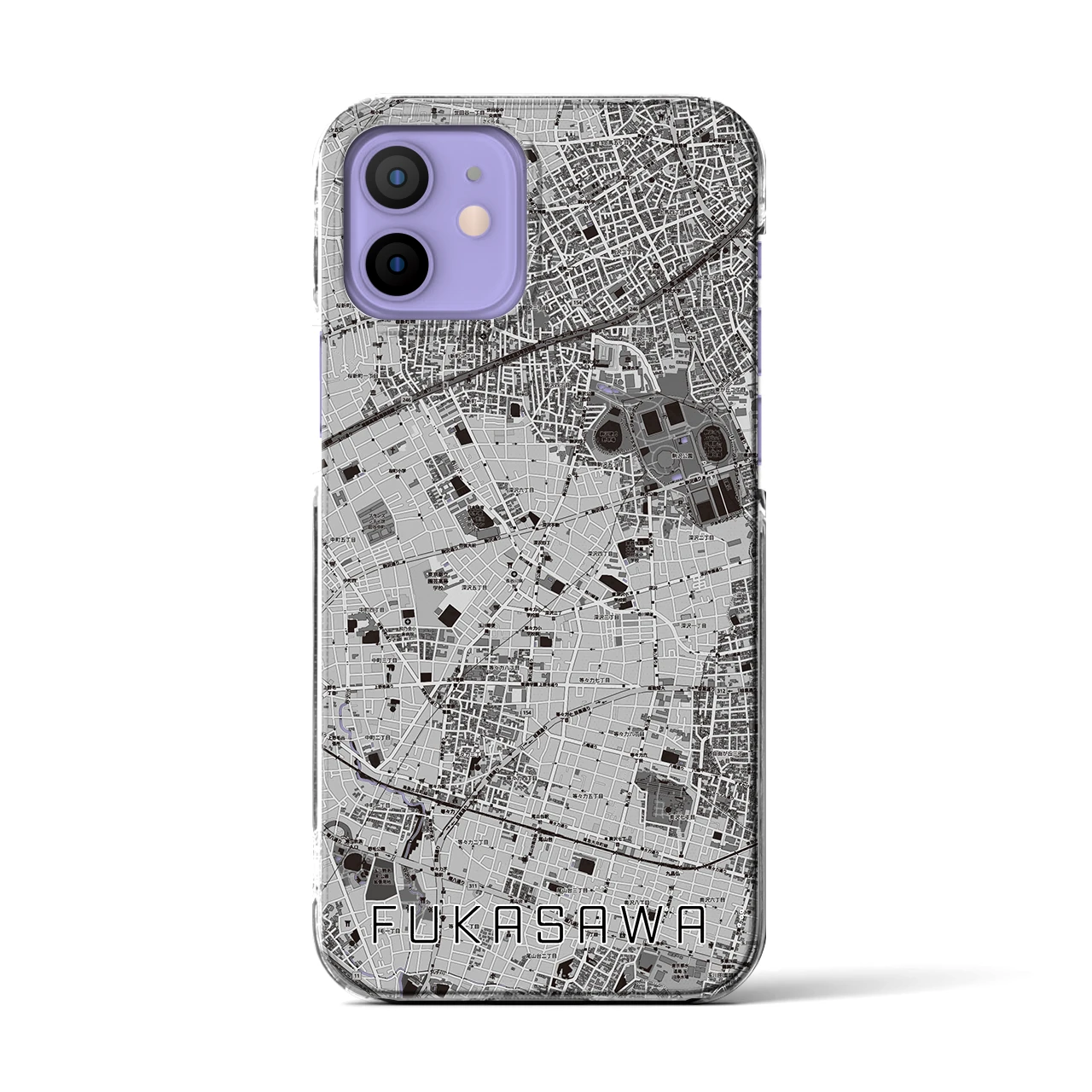 【深沢(東京都)】地図柄iPhoneケース(クリアタイプ)