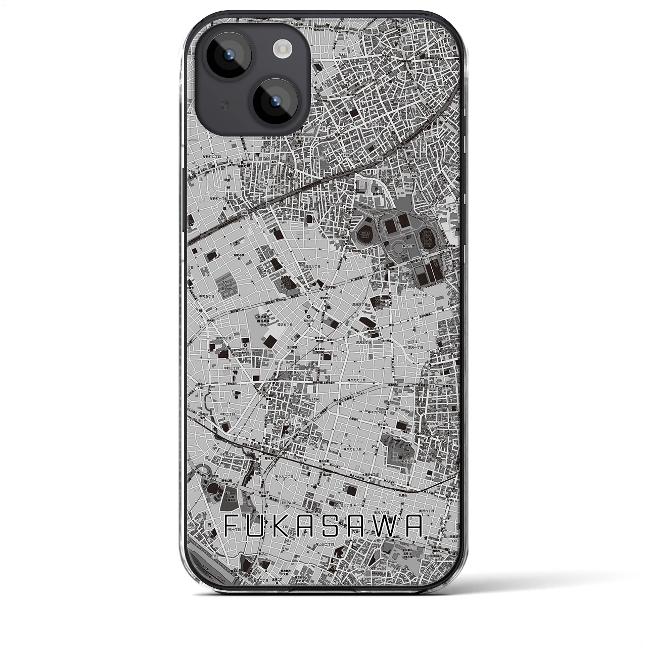 【深沢(東京都)】地図柄iPhoneケース(クリアタイプ)