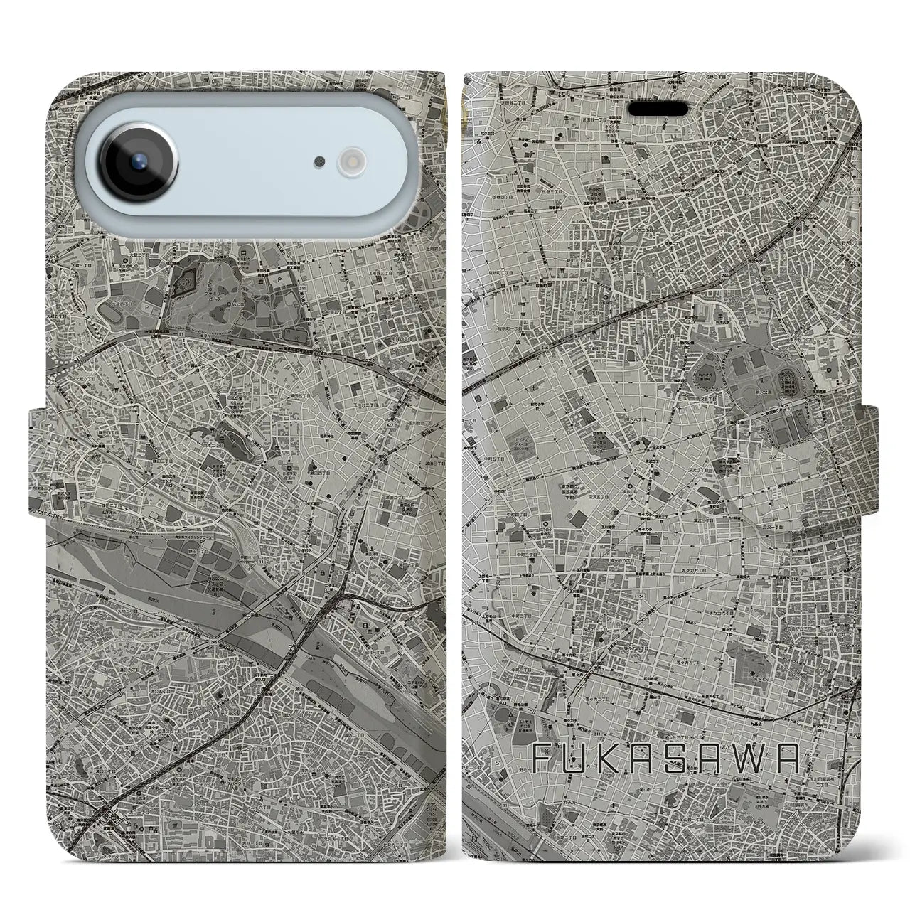 【深沢(東京都)】地図柄iPhoneケース(手帳タイプ)