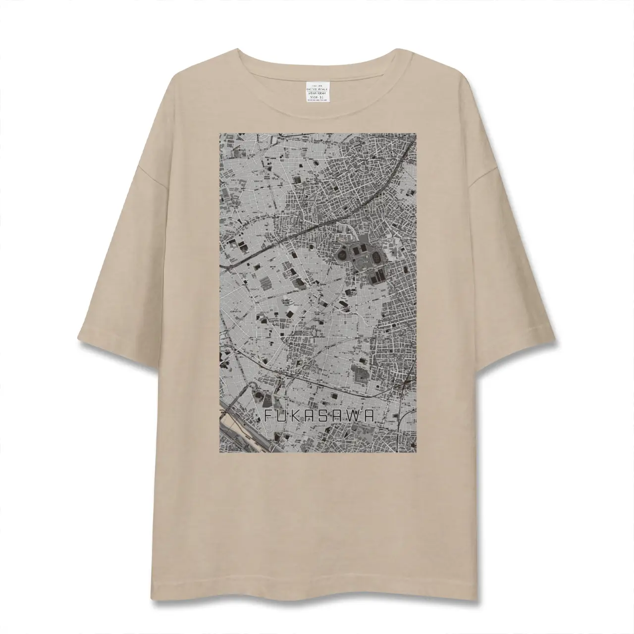 【深沢(東京都)】地図柄ビッグシルエットTシャツ