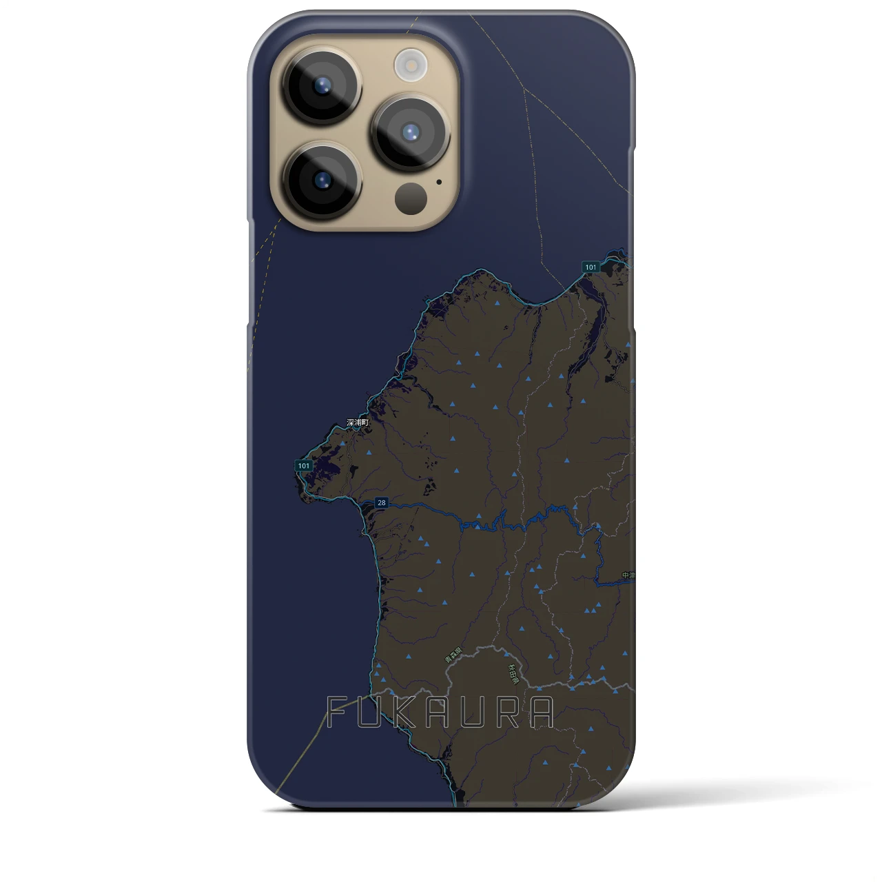 【深浦(青森県)】地図柄iPhoneケース(バックカバータイプ)