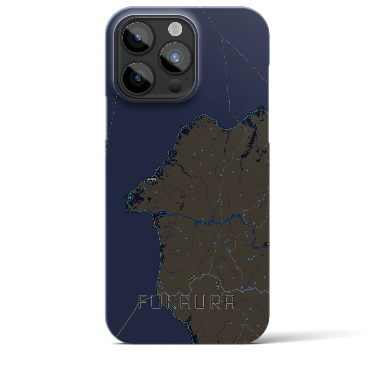 【深浦(青森県)】地図柄iPhoneケース(バックカバータイプ)