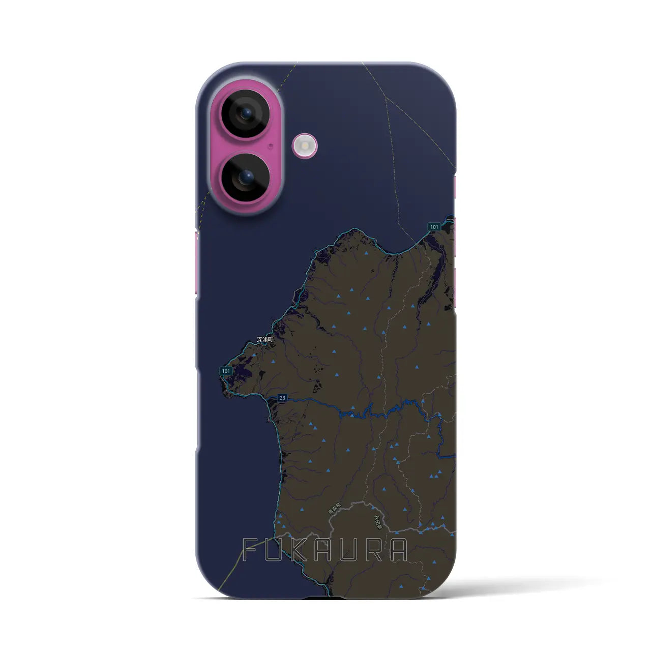 【深浦(青森県)】地図柄iPhoneケース(バックカバータイプ)