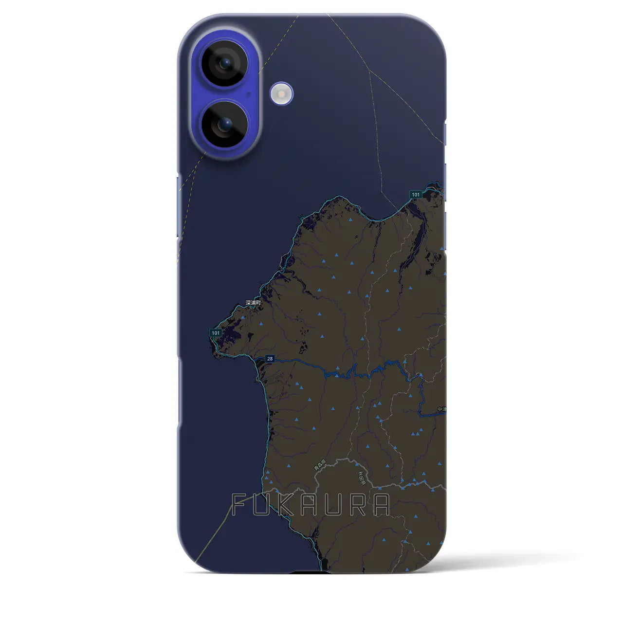 【深浦(青森県)】地図柄iPhoneケース(バックカバータイプ)