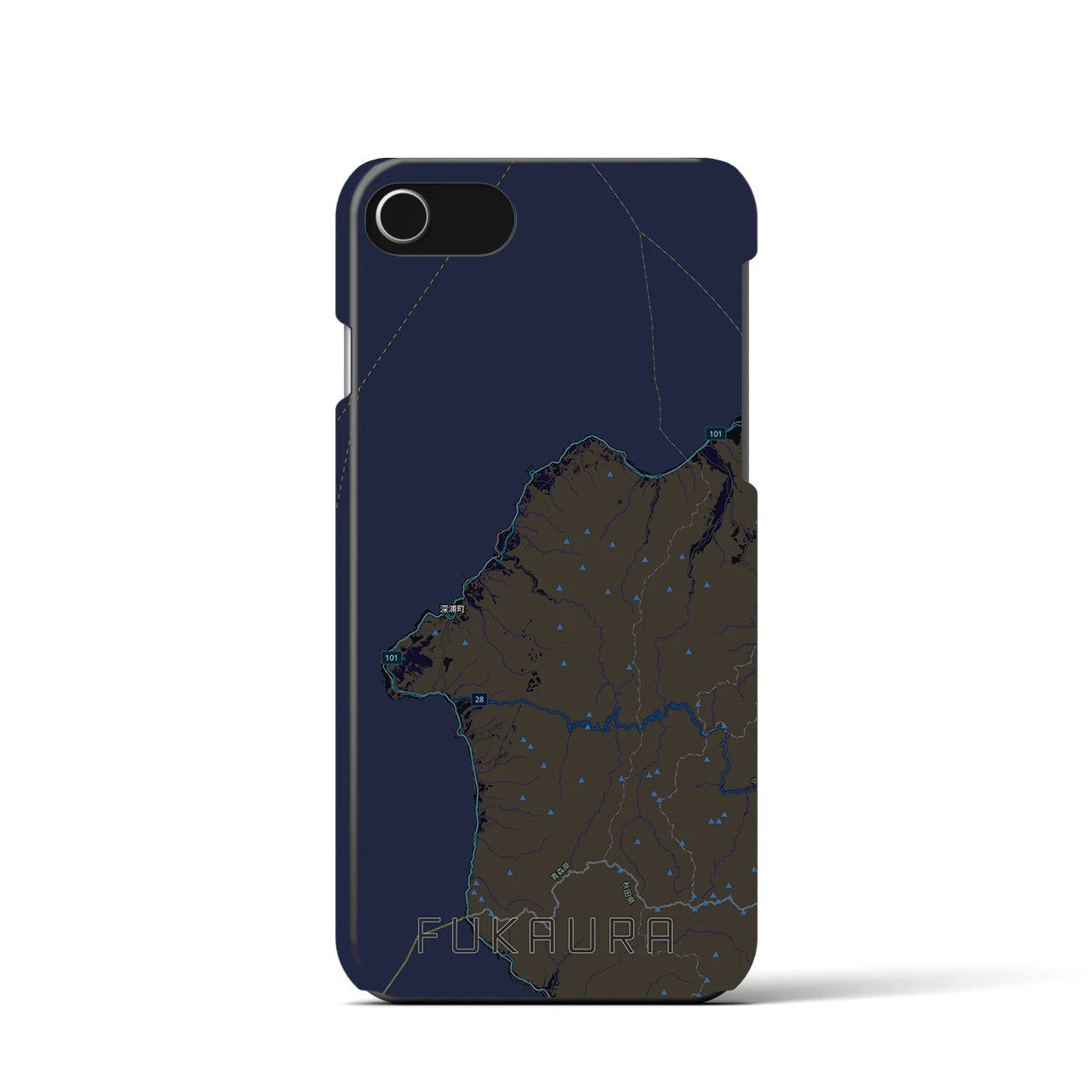 【深浦(青森県)】地図柄iPhoneケース(バックカバータイプ)