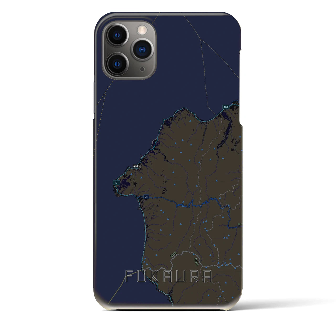 【深浦(青森県)】地図柄iPhoneケース(バックカバータイプ)