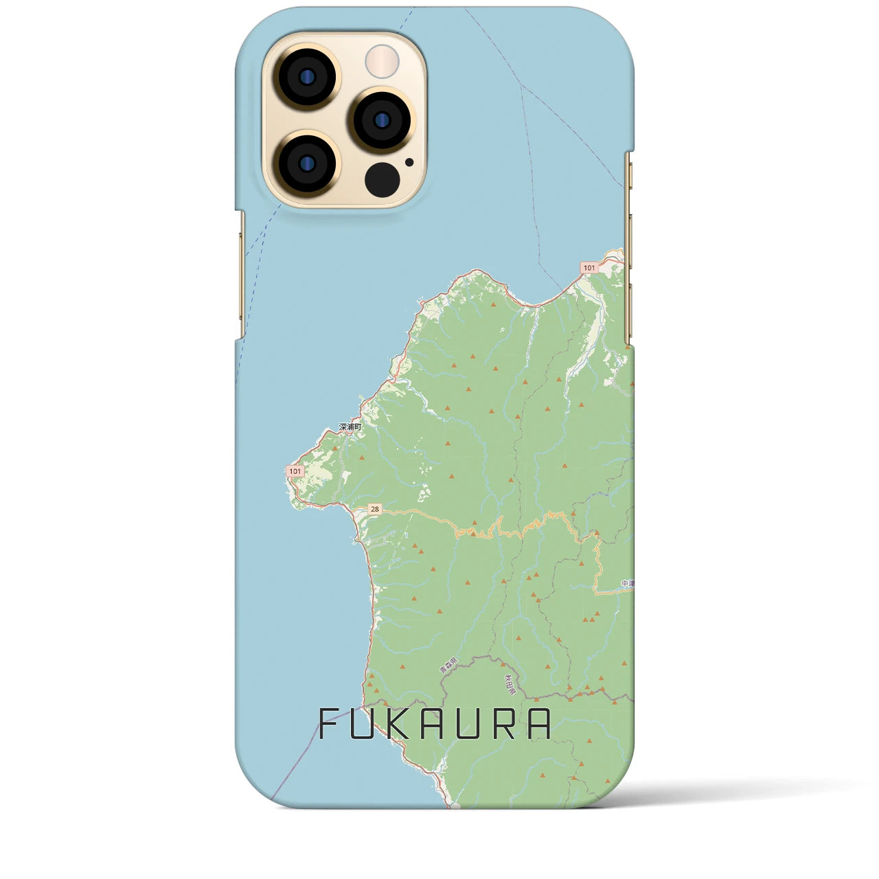 【深浦(青森県)】地図柄iPhoneケース(バックカバータイプ)