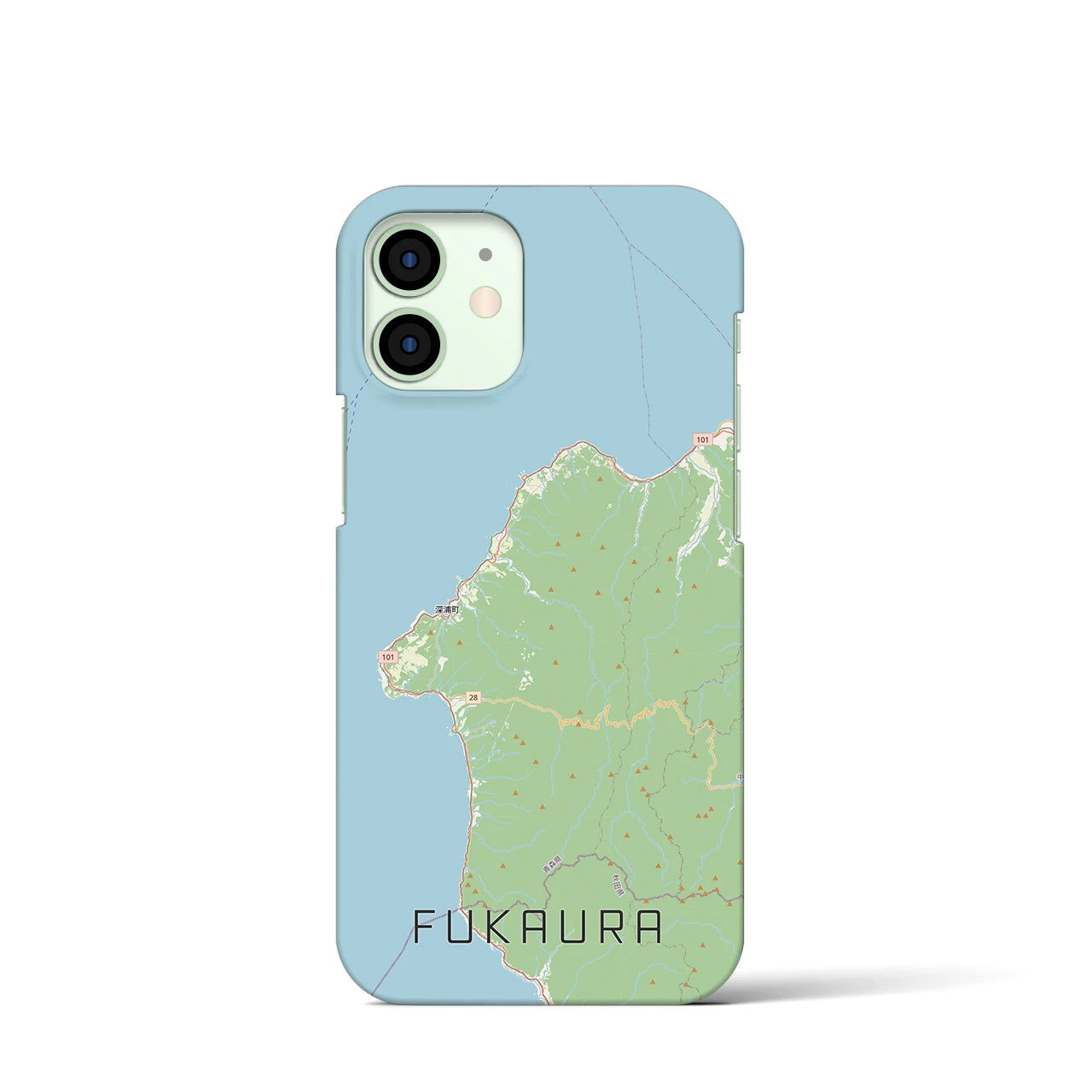 【深浦(青森県)】地図柄iPhoneケース(バックカバータイプ)