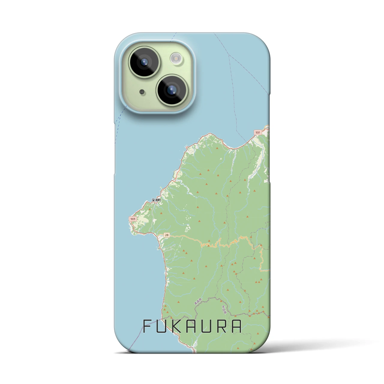 【深浦(青森県)】地図柄iPhoneケース(バックカバータイプ)
