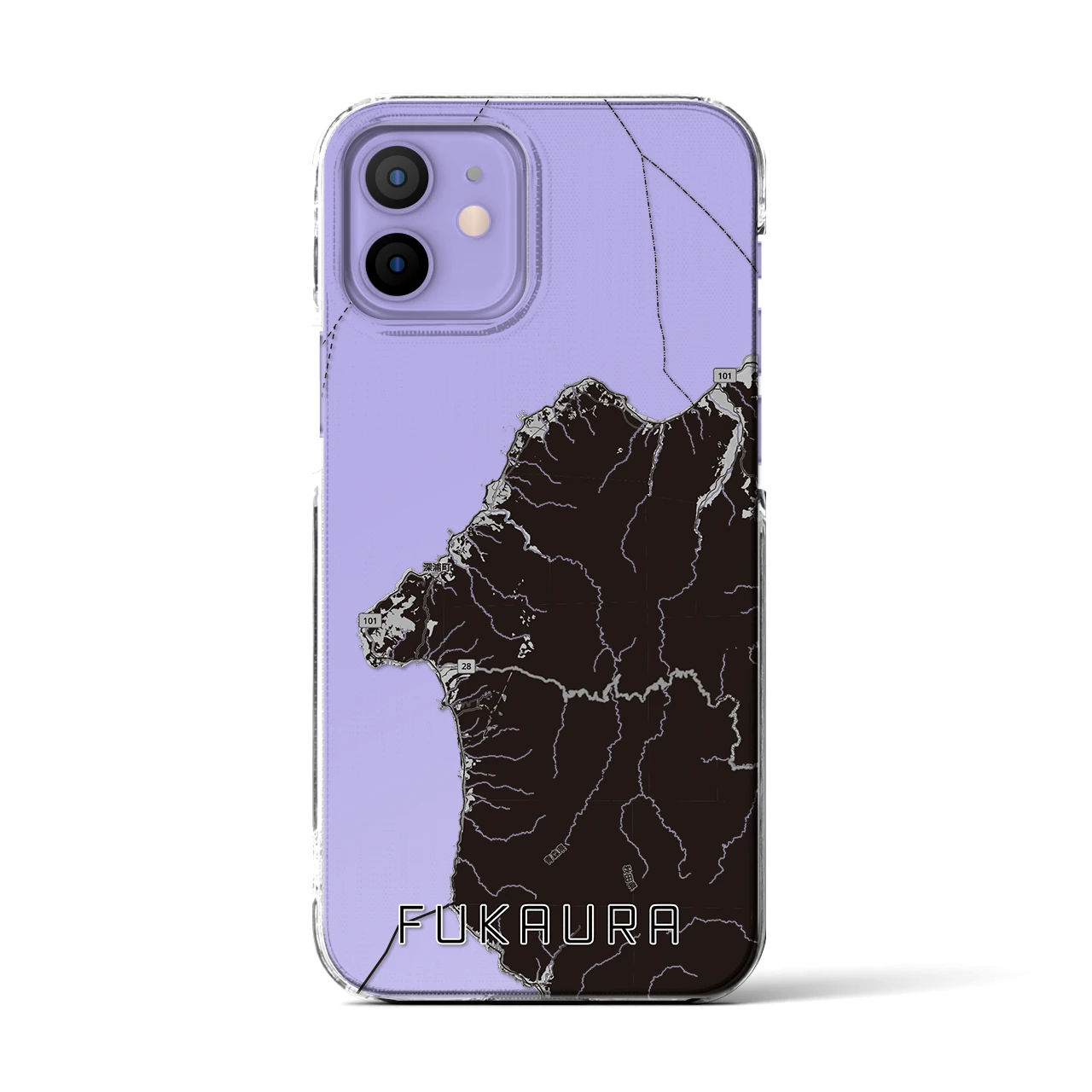 【深浦(青森県)】地図柄iPhoneケース(クリアタイプ)