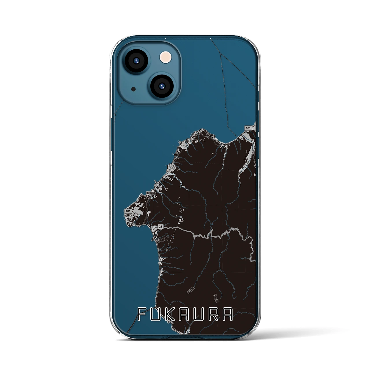 【深浦(青森県)】地図柄iPhoneケース(クリアタイプ)