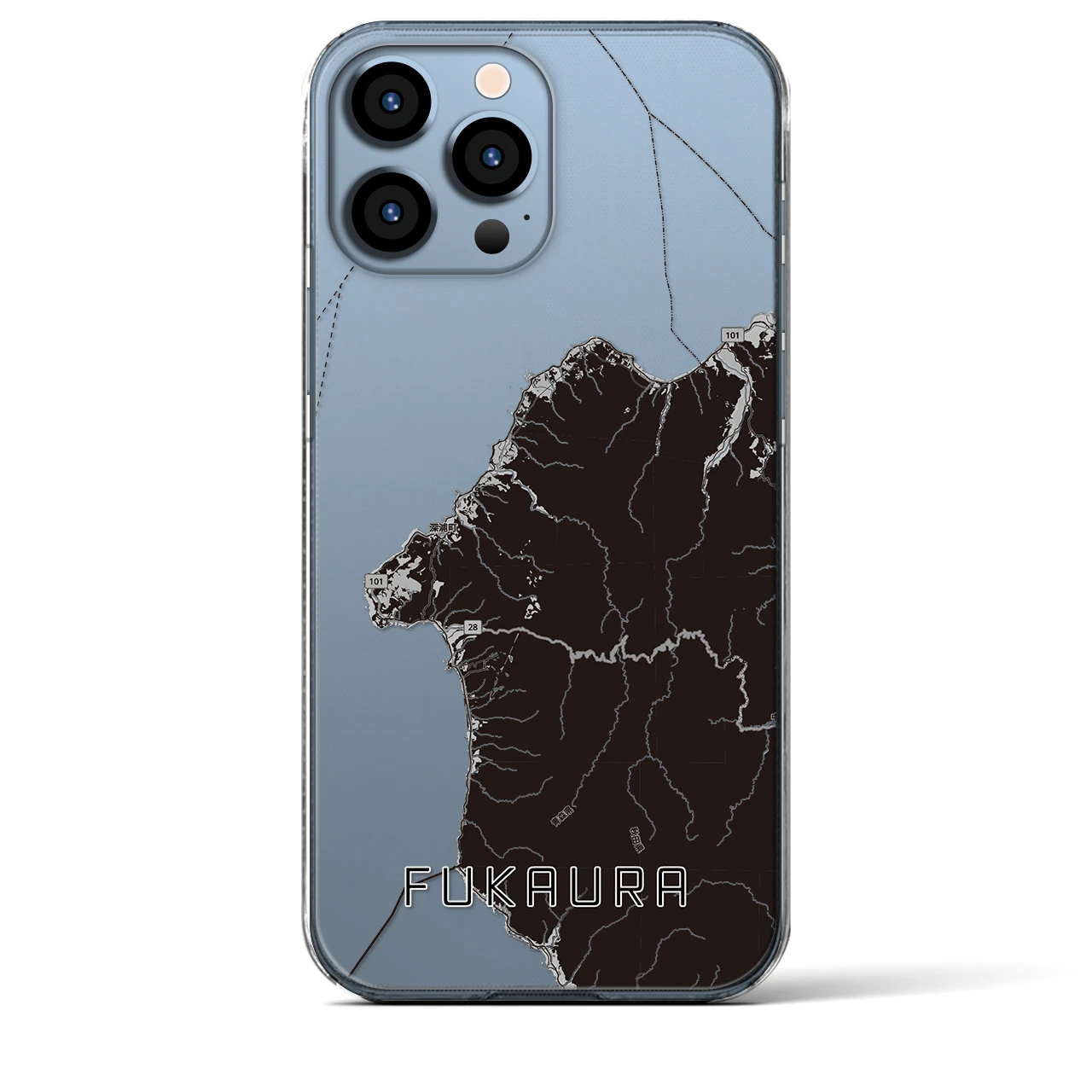 【深浦(青森県)】地図柄iPhoneケース(クリアタイプ)