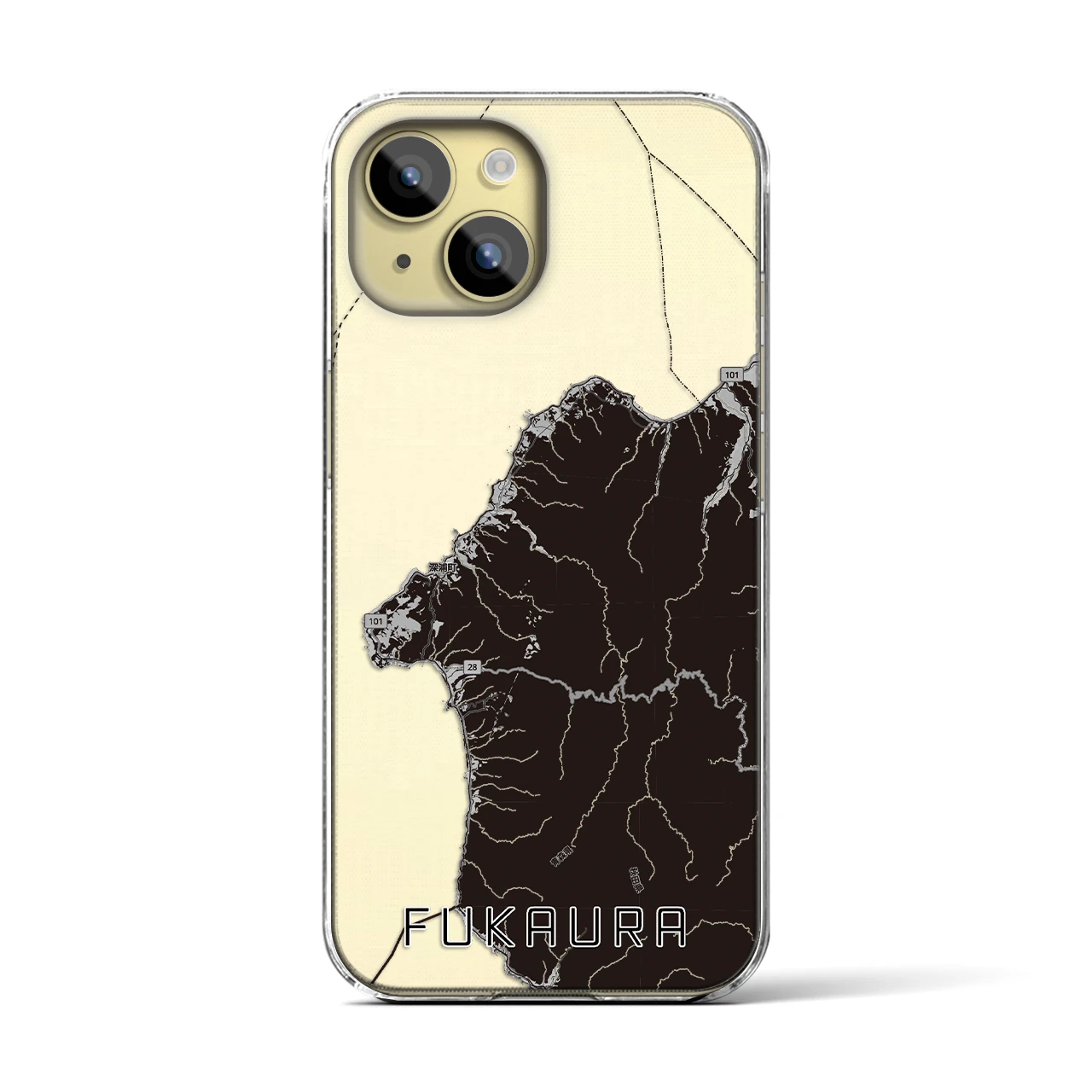 【深浦(青森県)】地図柄iPhoneケース(クリアタイプ)