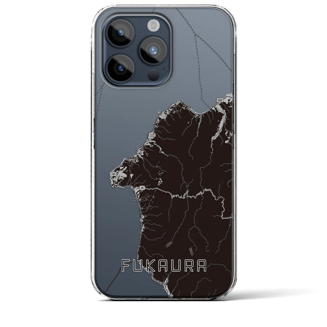 【深浦(青森県)】地図柄iPhoneケース(クリアタイプ)