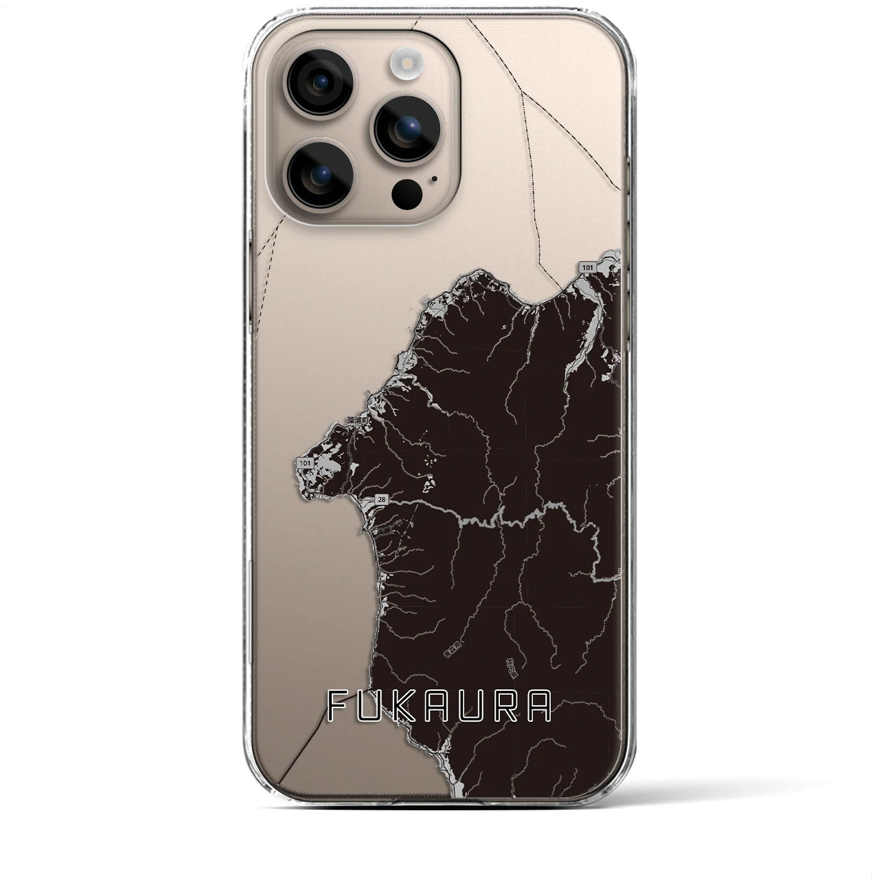 【深浦(青森県)】地図柄iPhoneケース(クリアタイプ)