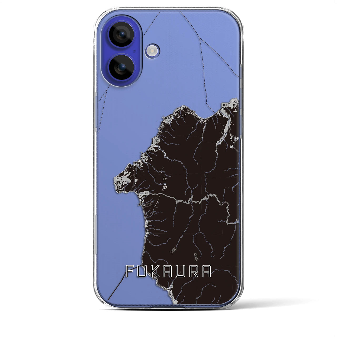 【深浦(青森県)】地図柄iPhoneケース(クリアタイプ)