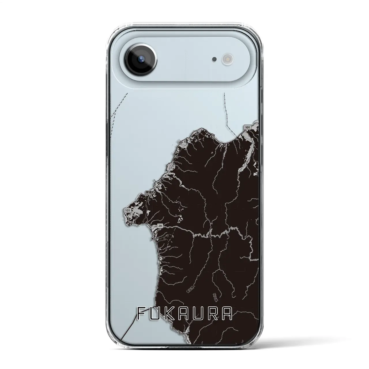 【深浦(青森県)】地図柄iPhoneケース(クリアタイプ)