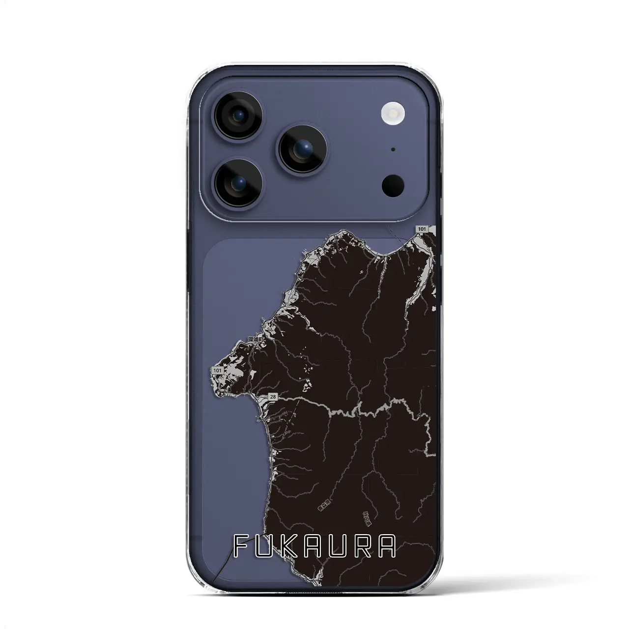 【深浦(青森県)】地図柄iPhoneケース(クリアタイプ)