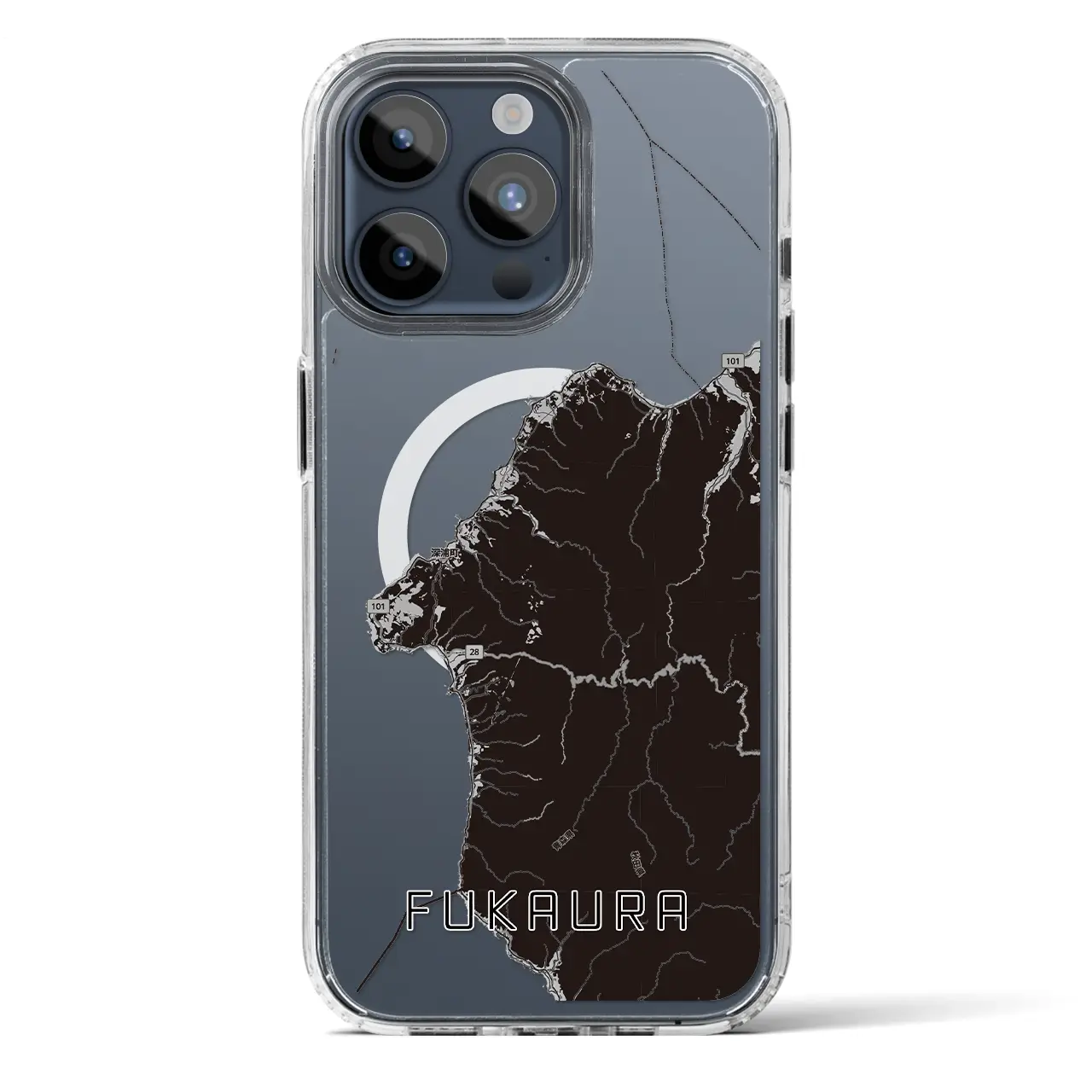 【深浦(青森県)】地図柄iPhoneケース(MagSafeタイプ)