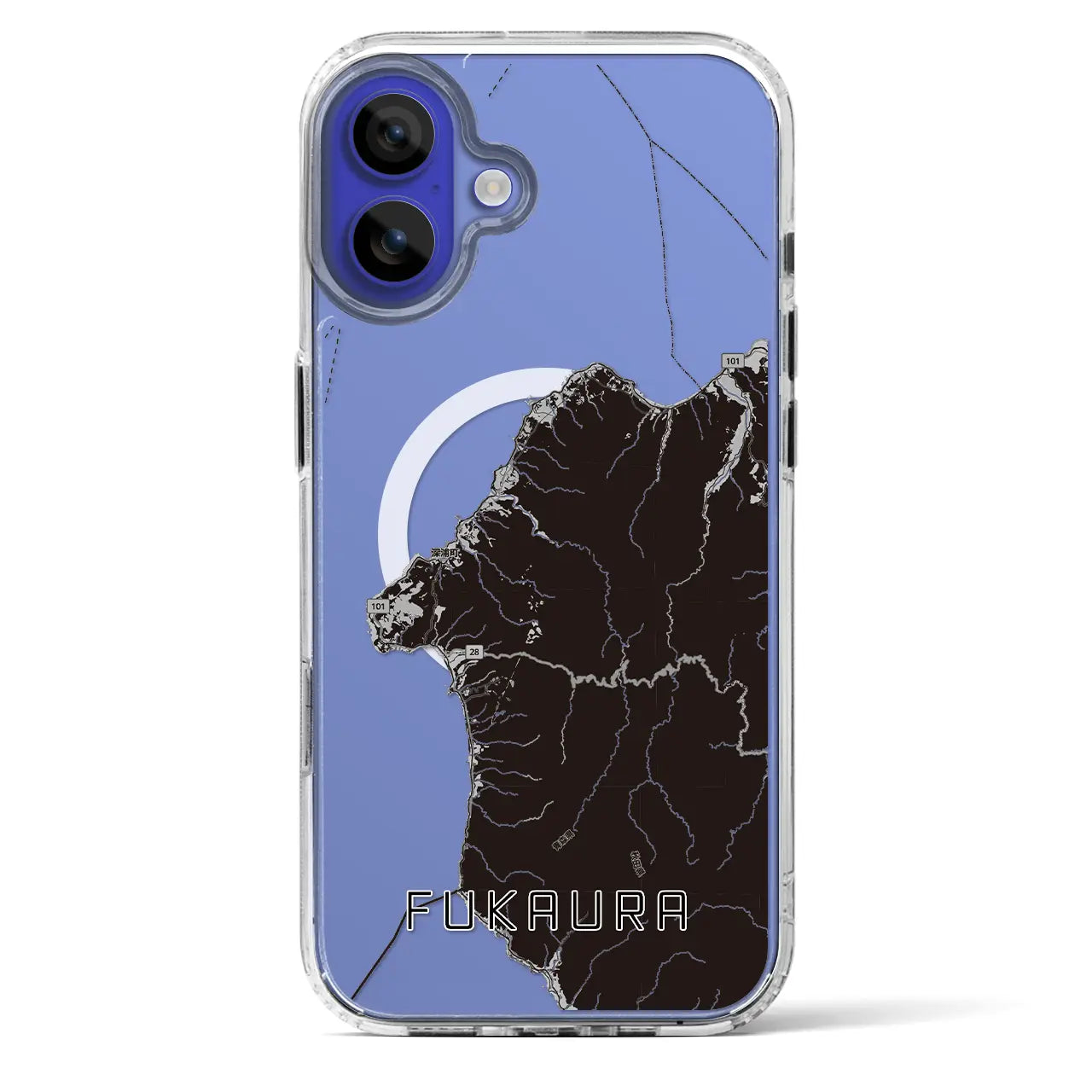 【深浦(青森県)】地図柄iPhoneケース(MagSafeタイプ)