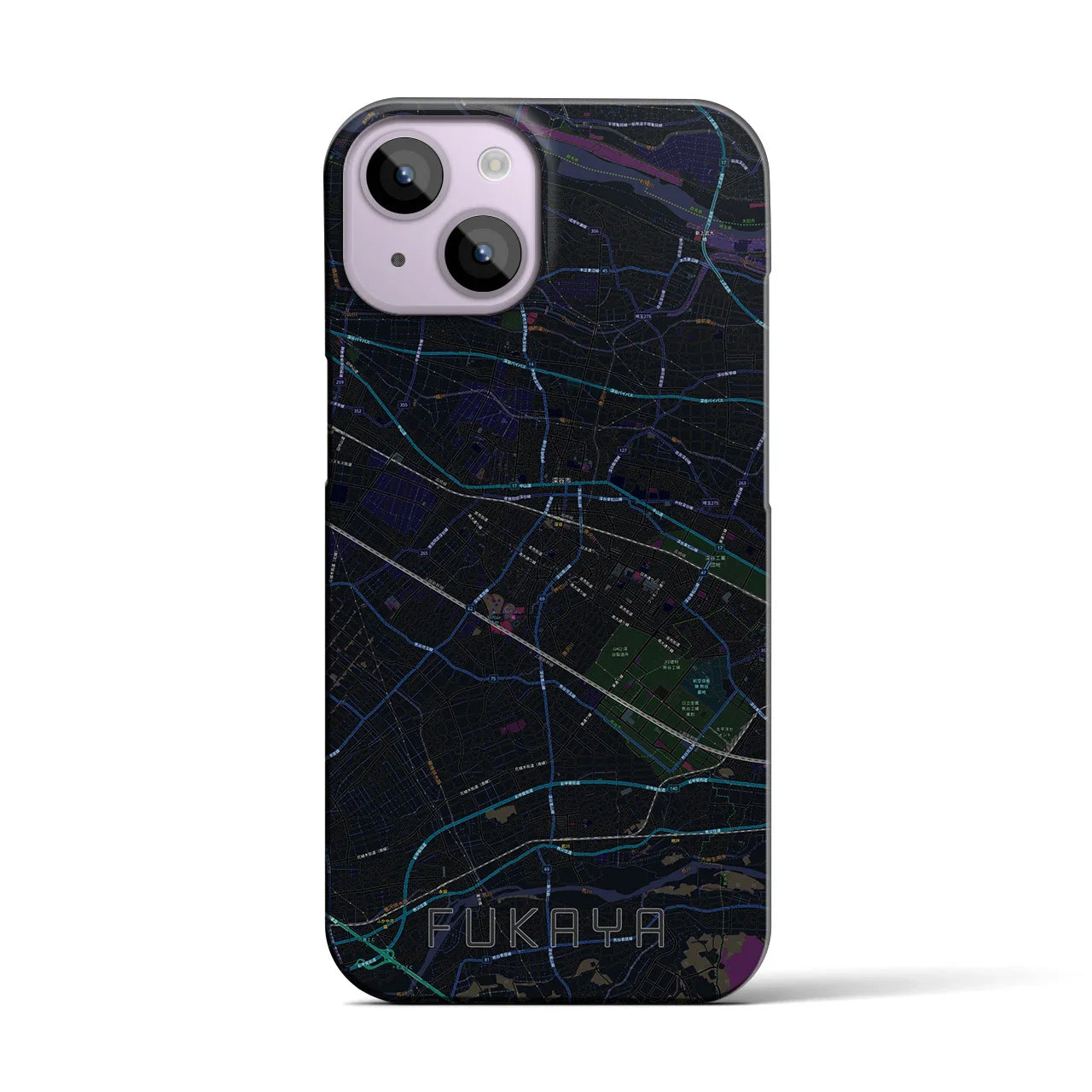 【深谷(埼玉県)】地図柄iPhoneケース(バックカバータイプ)