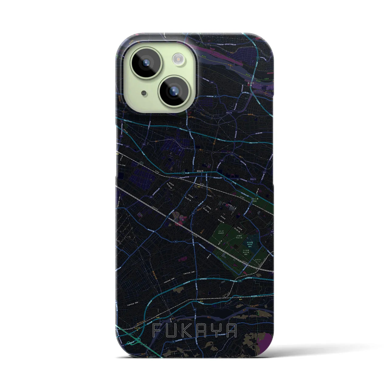 【深谷(埼玉県)】地図柄iPhoneケース(バックカバータイプ)