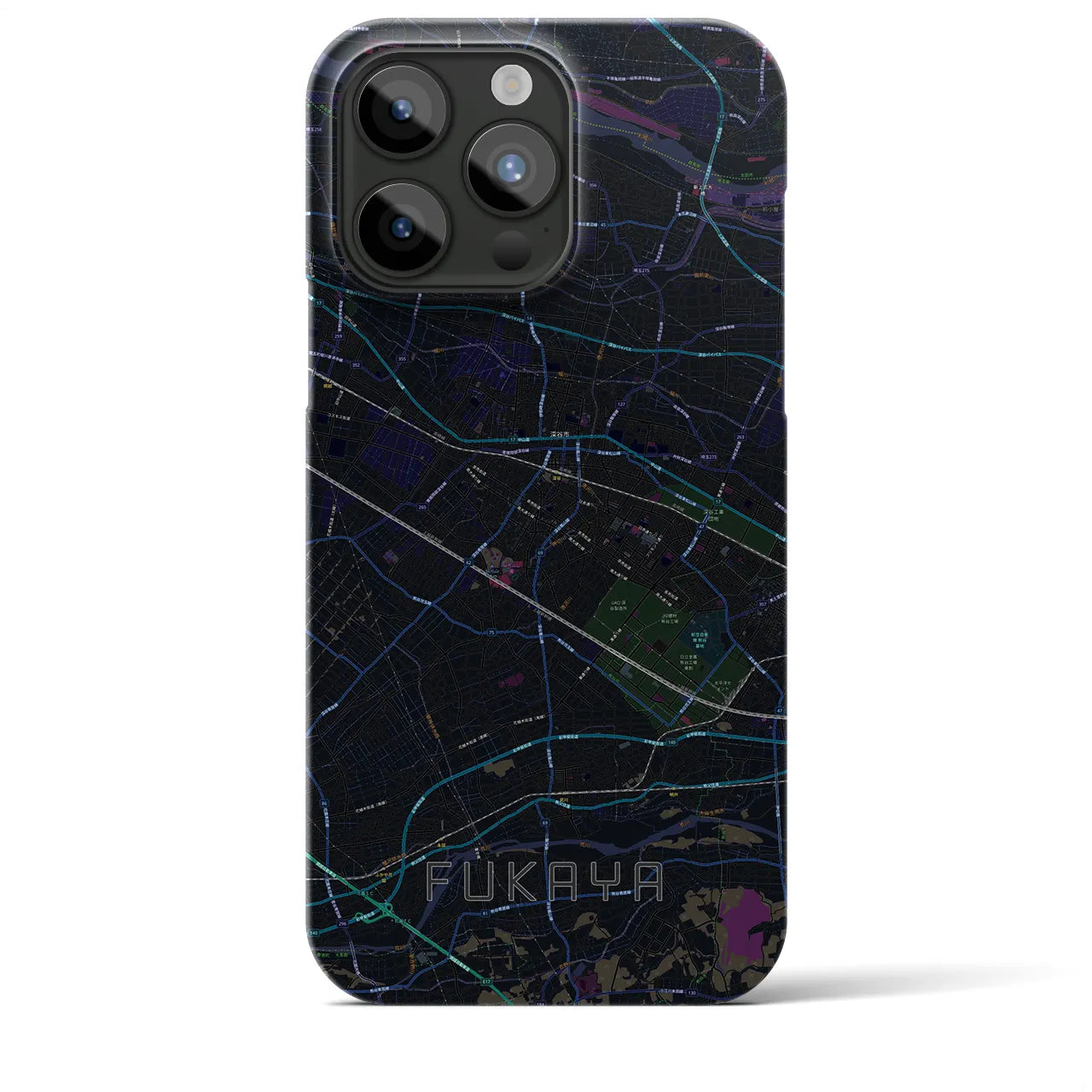 【深谷(埼玉県)】地図柄iPhoneケース(バックカバータイプ)